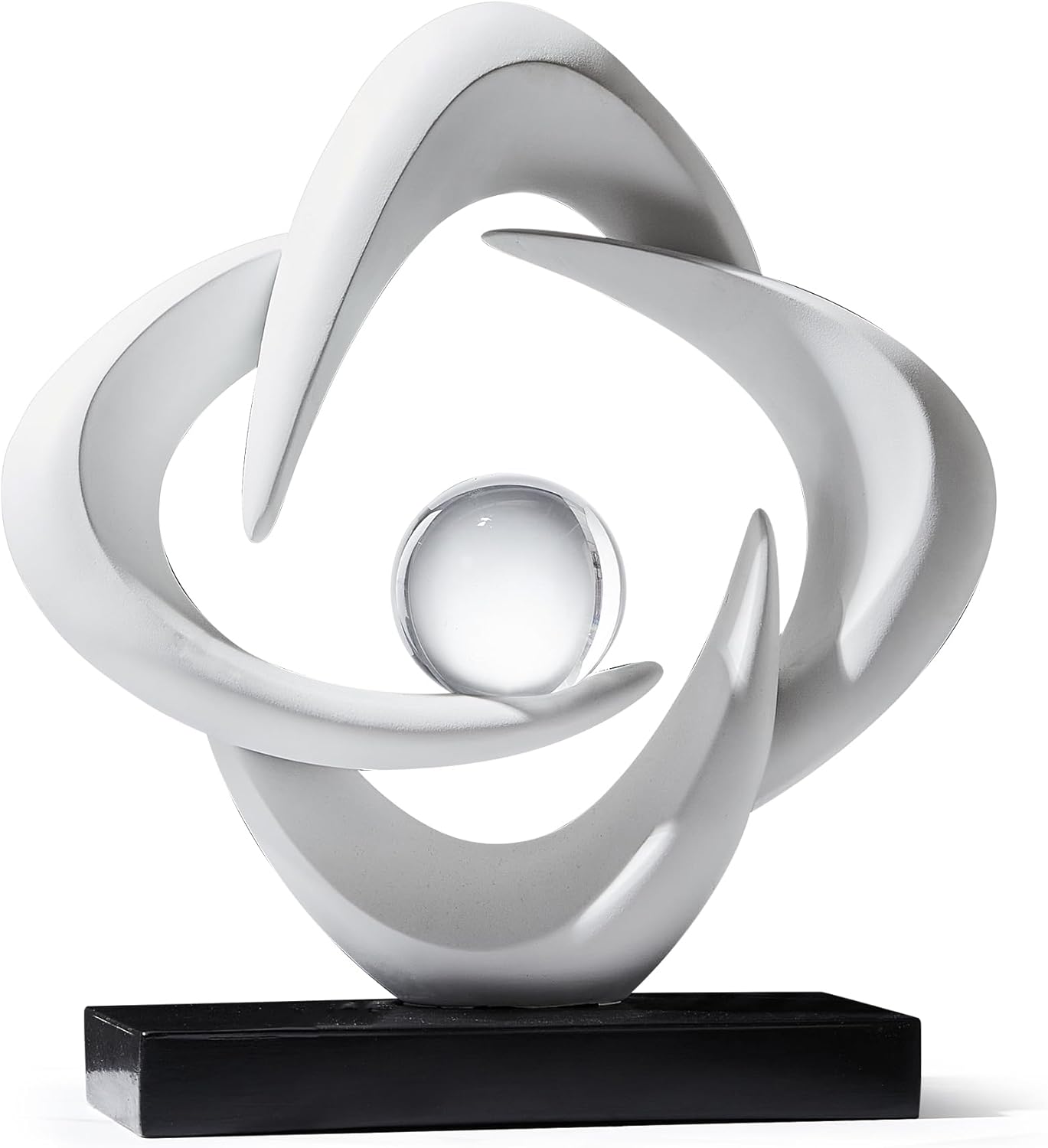 Abstract Art Sculpture, Resin Gold Decorative Statue, Modern White Ornaments for Living Room, Decorativas Modernas for Coffee Table/Entryway/Office Collectibles (Blue)