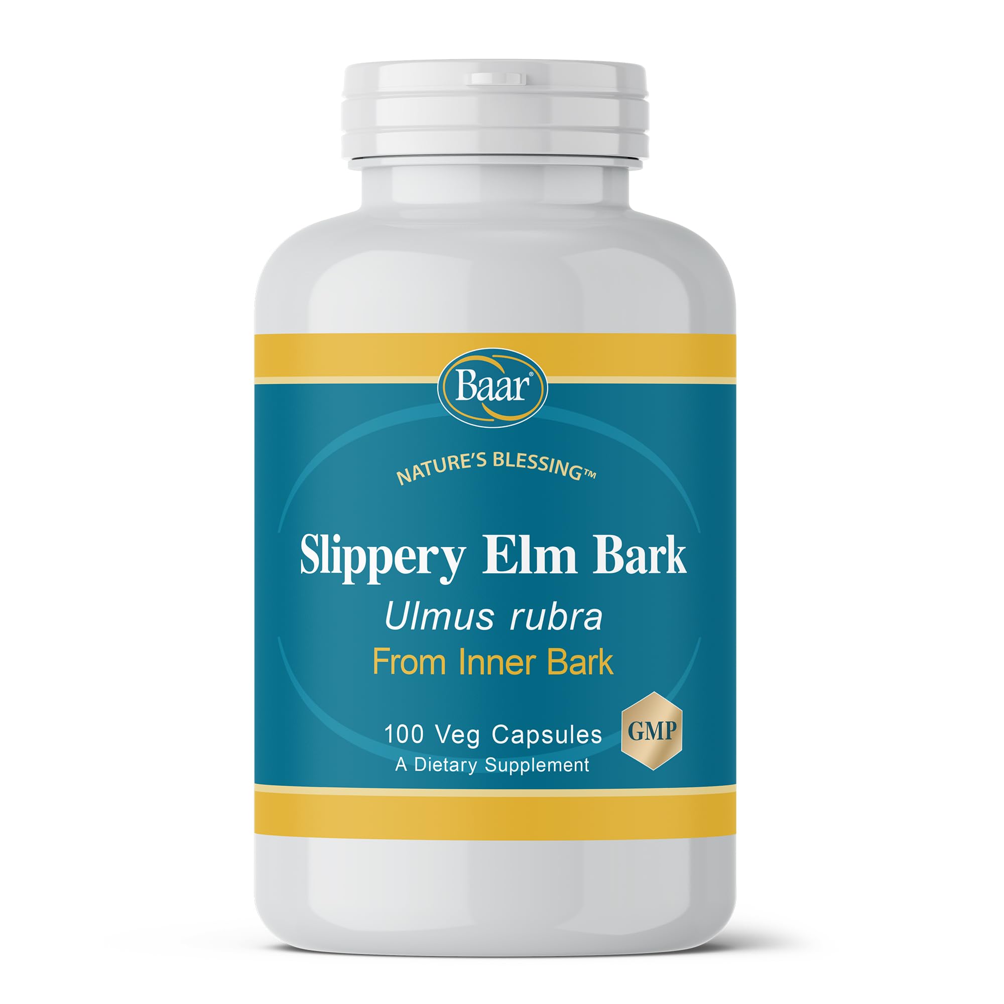 Nature’s Blessing Slippery Elm Bark Capsules, 400 mg Potent Herbal Supplement for Men & Women, Supports Digestive Comfort, Gut Health and Toxin Removal, 100 per Bottle