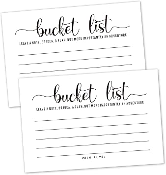KORTTITALO 50 Bucket List Suggestion Cards - Adventure List | Fun Party Games and Activities Guest Book for Weddings, Graduations, Retirements, Anniversaries, Birthdays, or Bridal Shower.