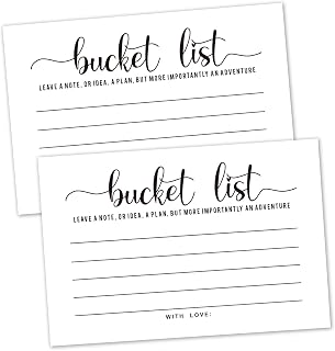 KORTTITALO 50 Bucket List Suggestion Cards - Adventure List | Fun Party Games and Activities Guest Book for Weddings, Graduations, Retirements, Anniversaries, Birthdays, or Bridal Shower.
