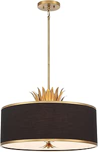 Minka Lavery 4584-672 Caprio Pendant, 4-Light, 240 Total Watts, 23.63-in H x 17.88-in W, Natural Brushed Brass