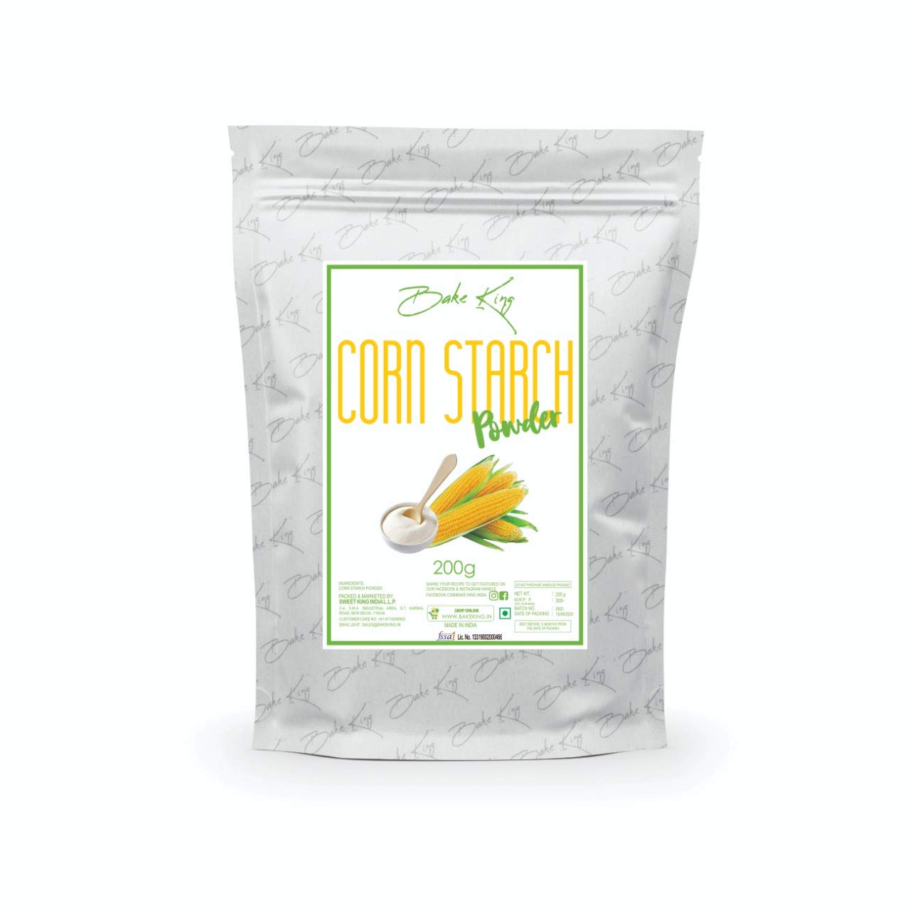 BAKE KING Bakers Corn Starch Powder for Baking & Cooking 200gm (Ararot