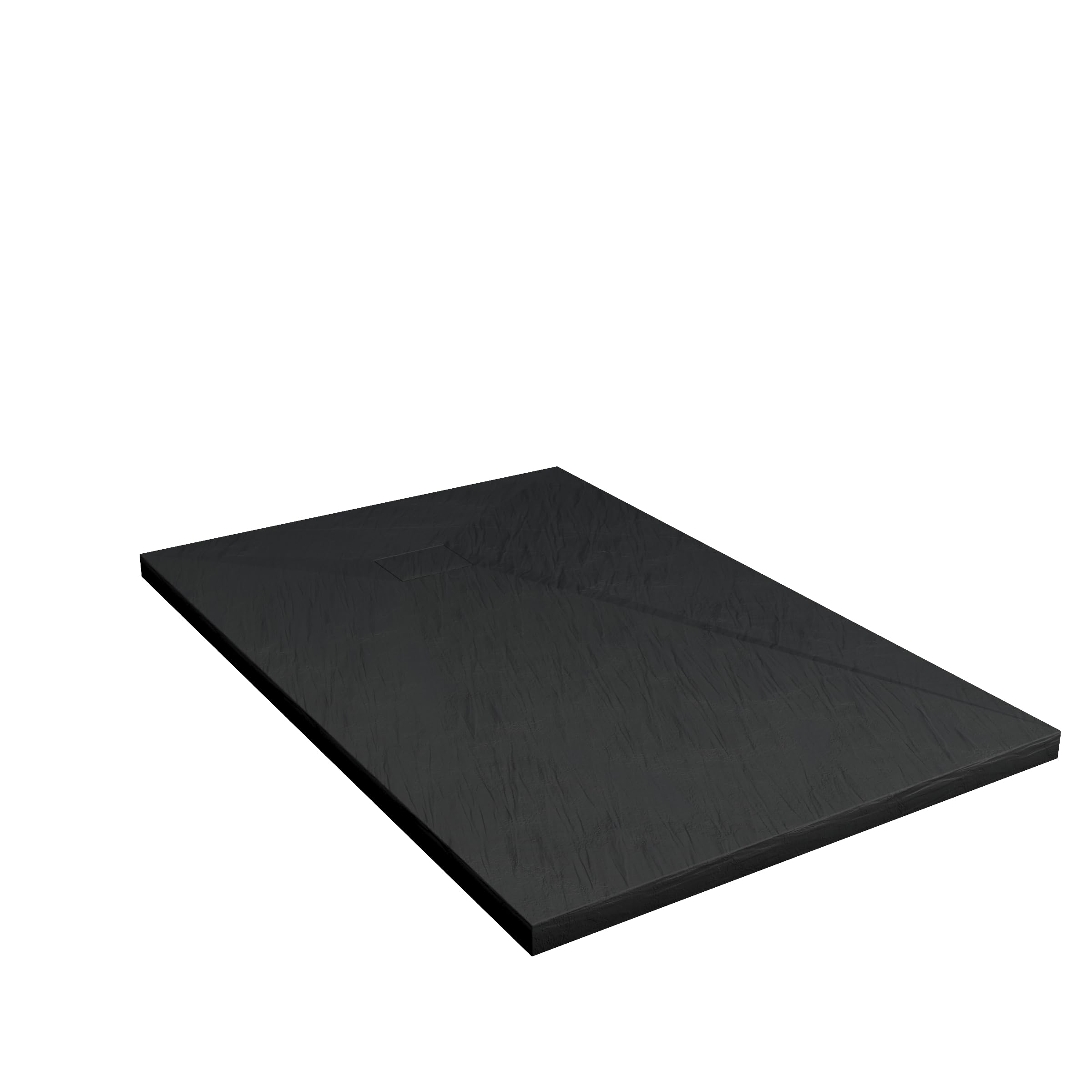 Receveur à poser en matériaux composite SMC - Finition ardoise noire - 80x120cm - ROCK 2 BLACK 80