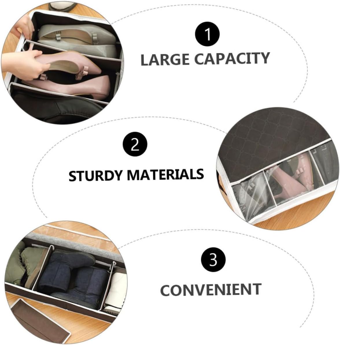Zerodeko Shoe Organizer Visual Window Storage Boxes Foldable and Lightweight for Home Use