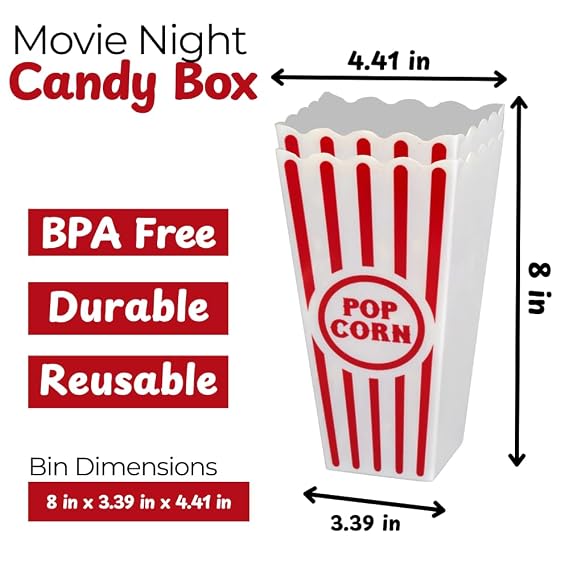 Movie Night Popcorn and Candy Gift Basket Plus 1 Movie Night Rentals - Perfect for a Cozy and Fun Evening at Home or the Theater with Family and Friends (Pack Of 1, Chocolate)