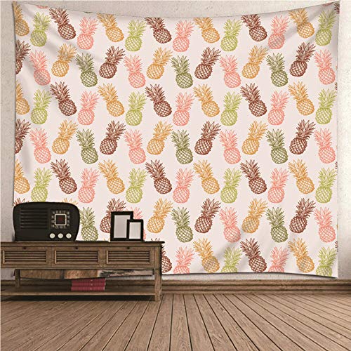 Tapiz de pared para salón multicolor de 150x150 cm, decoración textil KnSam de piña
