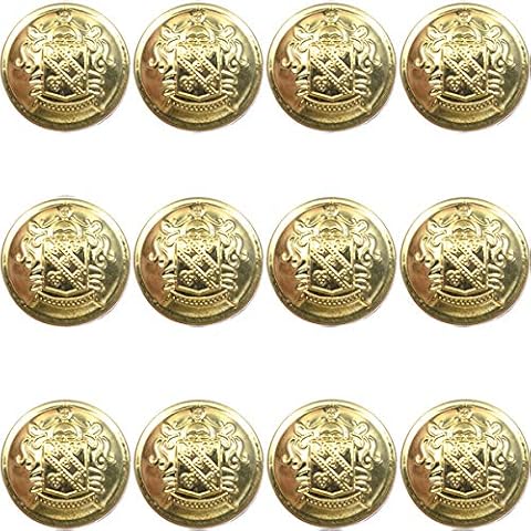 KENDANY 16 Piece Metal Blazer Button Set - for Blazer, Suits, Sport Coat, Uniform, Jacket 25mm (Gold 16 Piece) Cover