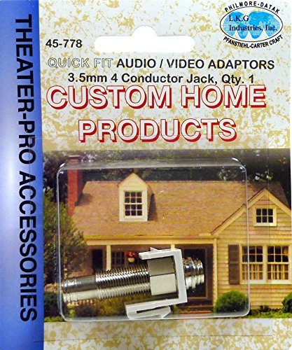 Philmore Snap-In 1/8" 3.5Mm Trrs 4-Pole Conductor White Keystone Female Jack In-Line Modular Coupler For Wall Plate; 45-778 #TOP4