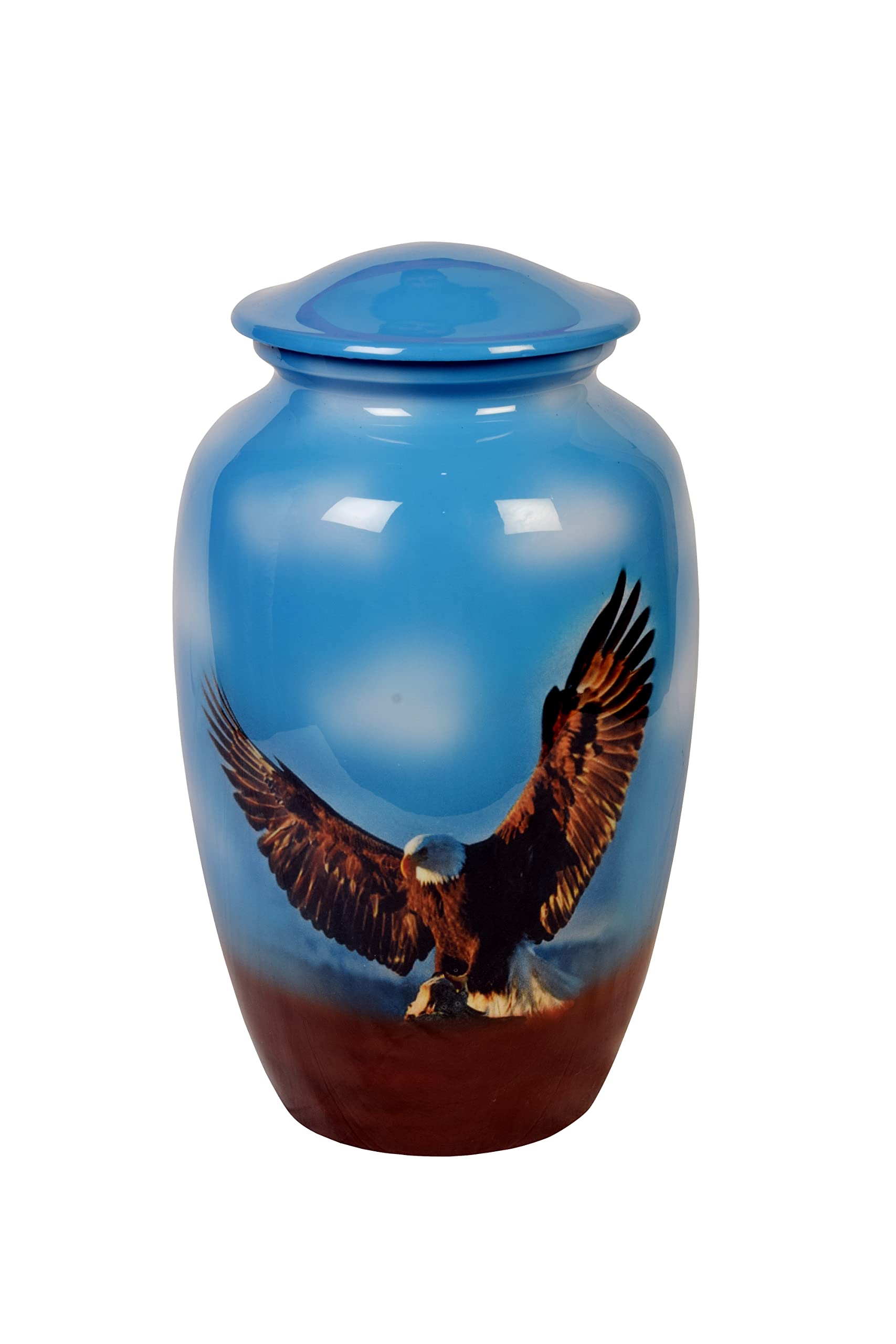 Urne funéraire cendres humaines Loving Memories SK008, grand contenant ailes d'aigle bleu
