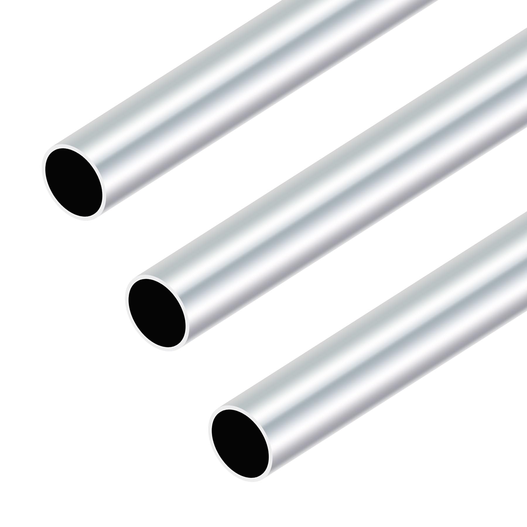 Imeistek Silver 6063 Aluminium Tubes,21Mm Od X 19Mm Id X 300Mm Length Seamless Aluminium Round Tubes For Diy Model,Industrial (3Pcs)