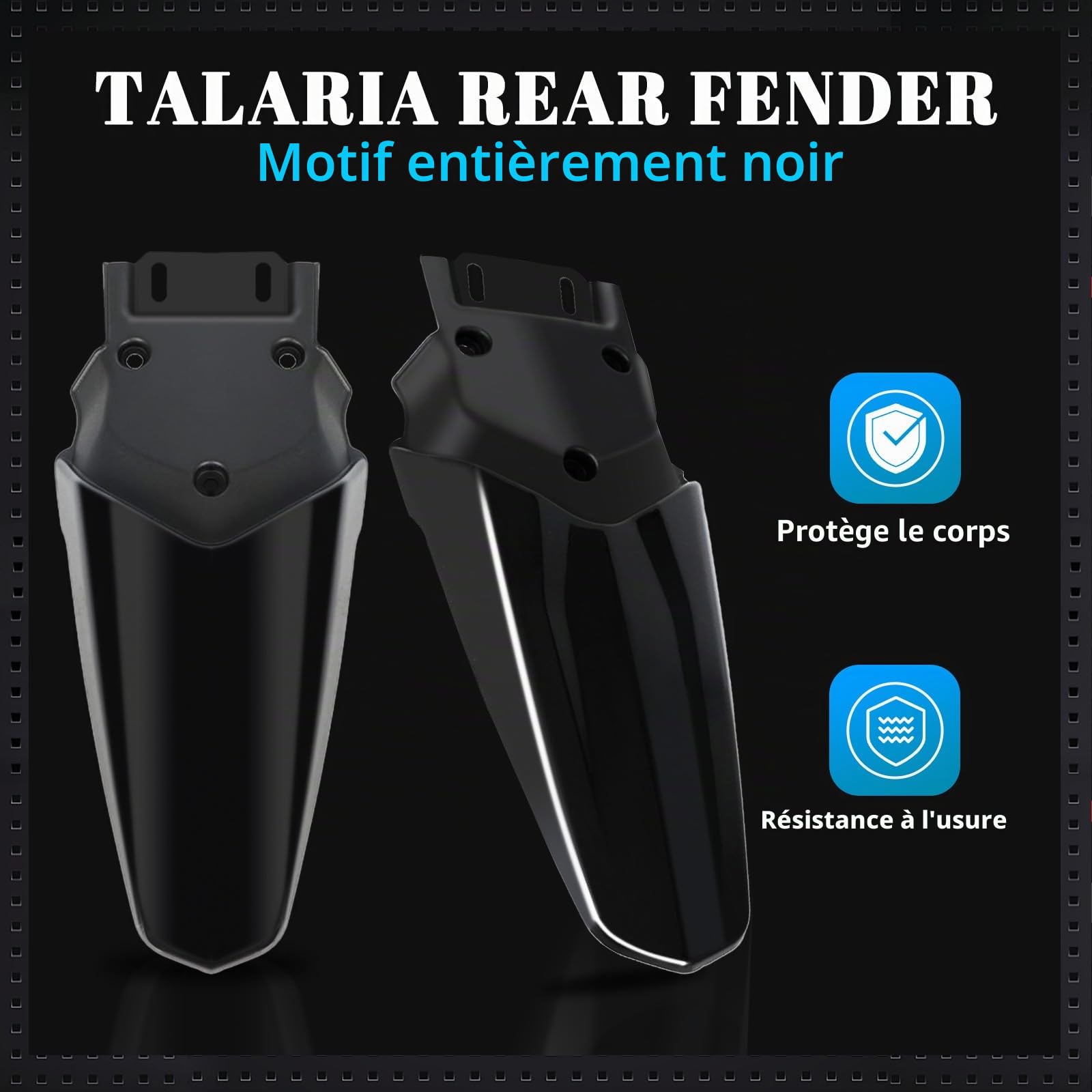 CHANGCHENG Garde-boue arrière pour Talaria - Garde-boue en plastique pour moto tout-terrain électrique Talaria Sting MX3 MX4 MX5 - Noir