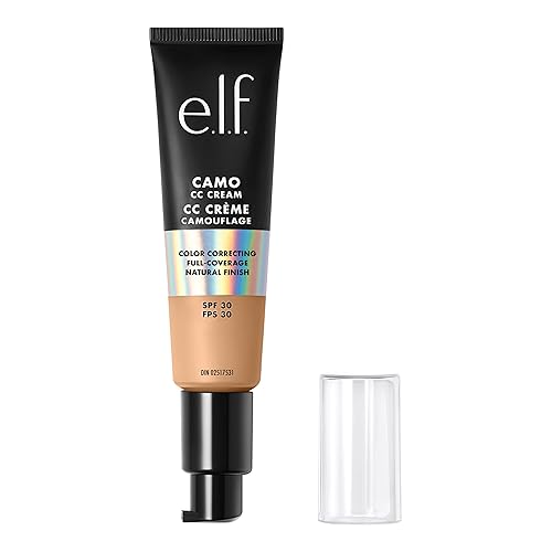 e.l.f. Camo CC Cream, base correctora de color de cobertura media a completa con SPF 30, mediano 330 W, 1.05 onzas (1.06oz)