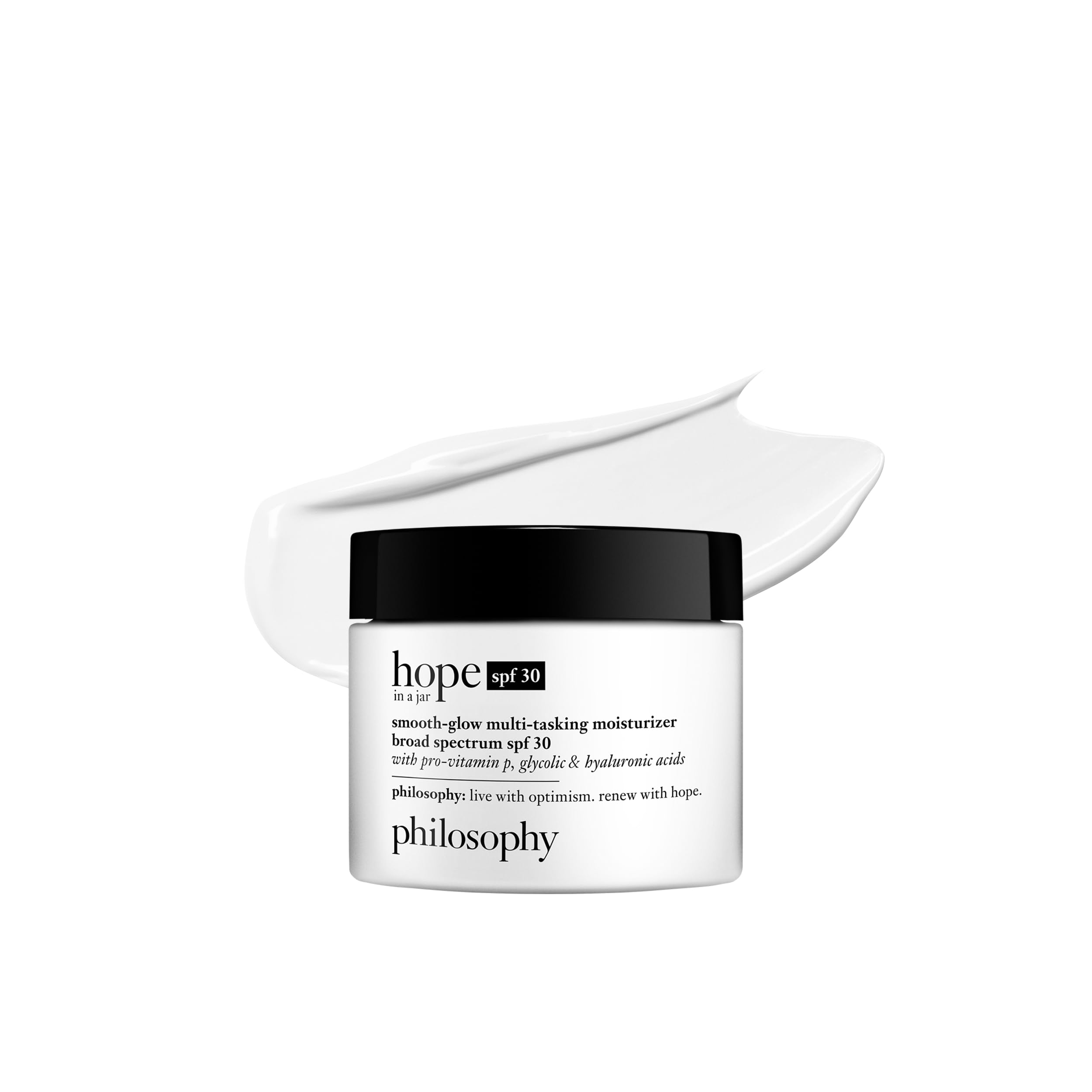 Photo 1 of philosophy hope in a jar smooth-glow multi-tasking face moisturizer + spf 30 - with pro-vitamin P, glycolic acid & hyaluronic acid - provides deep & long-lasting hydration - 2 fl oz