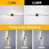 minifair 120 cm LED Fali Lámpa - Fekete, Tompítható, Modern Akril Világítás Kiegészítő Fényforrással, Nappali, Folyosó, Lépcső, Fürdőszoba,  5