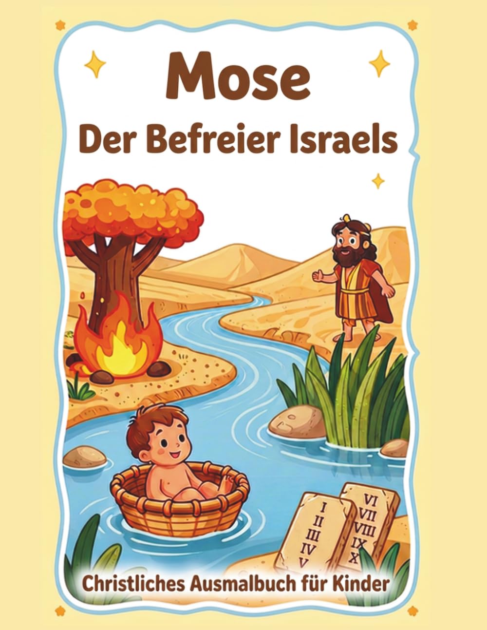 Mose – Christliches Ausmalbuch für Kinder: Christliches Ausmalbuch für Kinder ab 4 Jahren – Mose, Der Befreier Israels (Bibelheldenreihe – Christliche Ausmalbücher für Kinder)