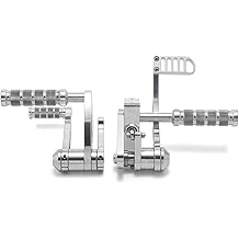 TOFR CNC Polished Forward Controls Footpegs for Harley Softail 1984-1999 Fat Boy FLSTF Springer FXSTS Custom FXSTC Heritage Classic FLSTC Standard FXST Night Train FXSTB Silver