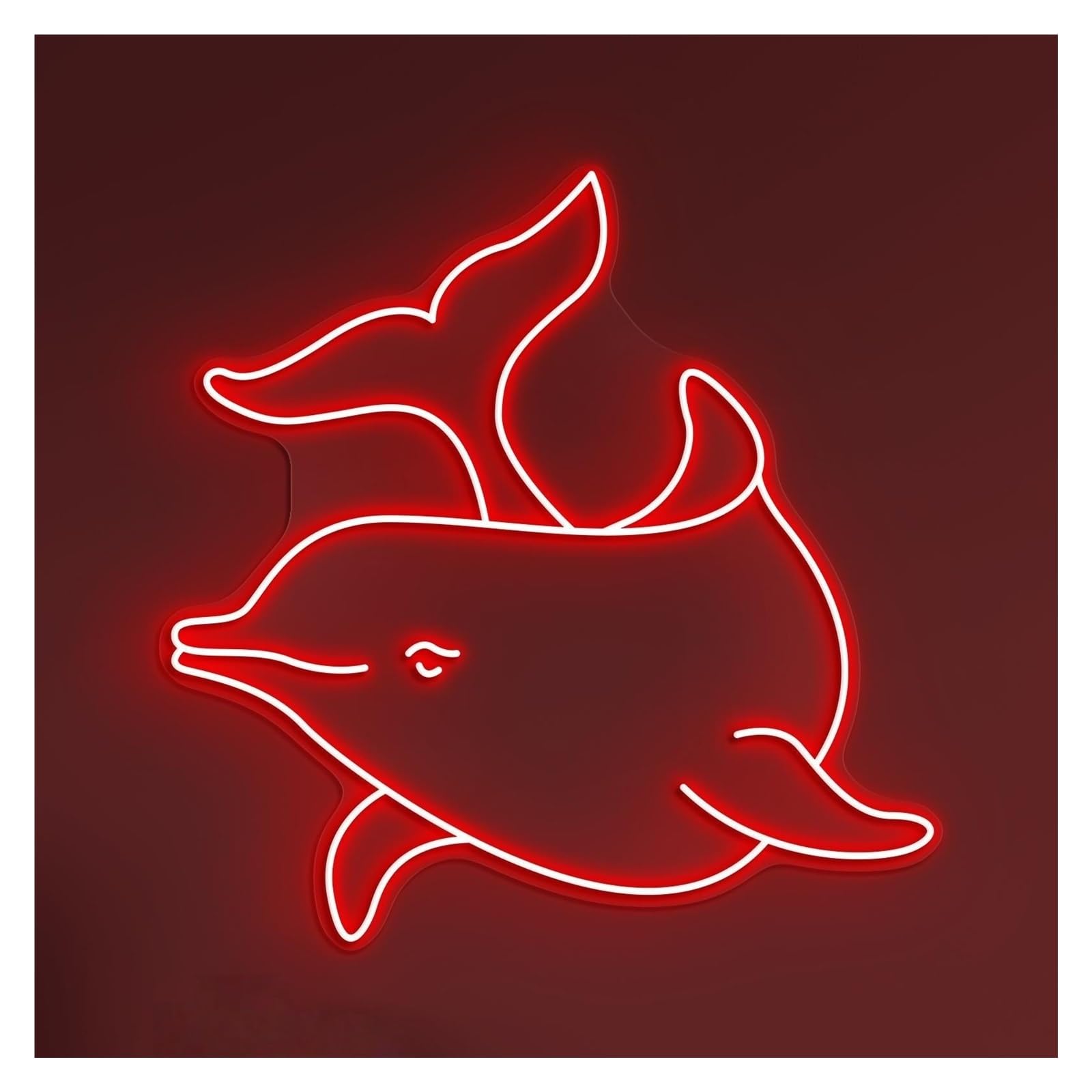 RONGCH Hanging Art Neon Signs Dolphin Neon Sign, Suitable for Pet Shop Home Decor with Brightness Adjustable 50cm(F)