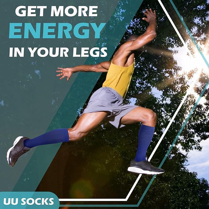 Image of Medical Compression Socks for Women and Men 3 Pairs 20-30 mmHg Knee High Christmas Compression Stockings Circulation Best for Running Athletic Nurses