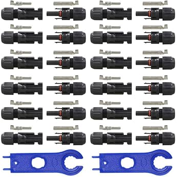 GTIWUNG 6 Pairs of MC4 Male / Female Solar Panel Cable Connectors Solar Panel Cable Connectors Connectors MC4 Photovoltaic Connector Black