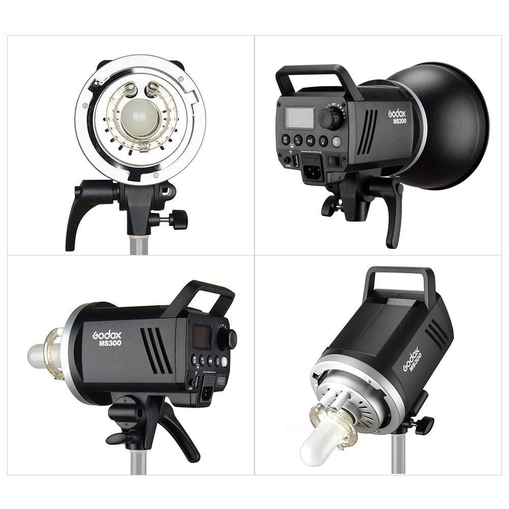 Godox MS300 Compact 300Ws LED Video Light, 5600K 2.4G Wireless X System, 0,1-1,3s Recyclingzeit, mit Bowens Mount 150W Einstelllampe für Studiofotografie, Porträt,Stilllebenfotografie