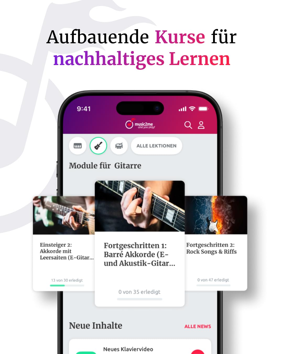 music2me.com: Gitarre lernen - Online Gitarrenunterricht für Anfänger und Fortgeschrittene, deutschsprachig (Aktivierungscode für 3 Monate)