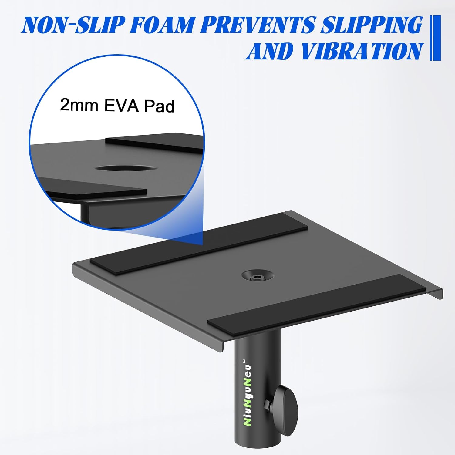 Pair of Speaker Stand Mounting Plates - Pole Mount Removable Plates - Studio Monitor Stand Fit for Standard 35mm Speaker Pole