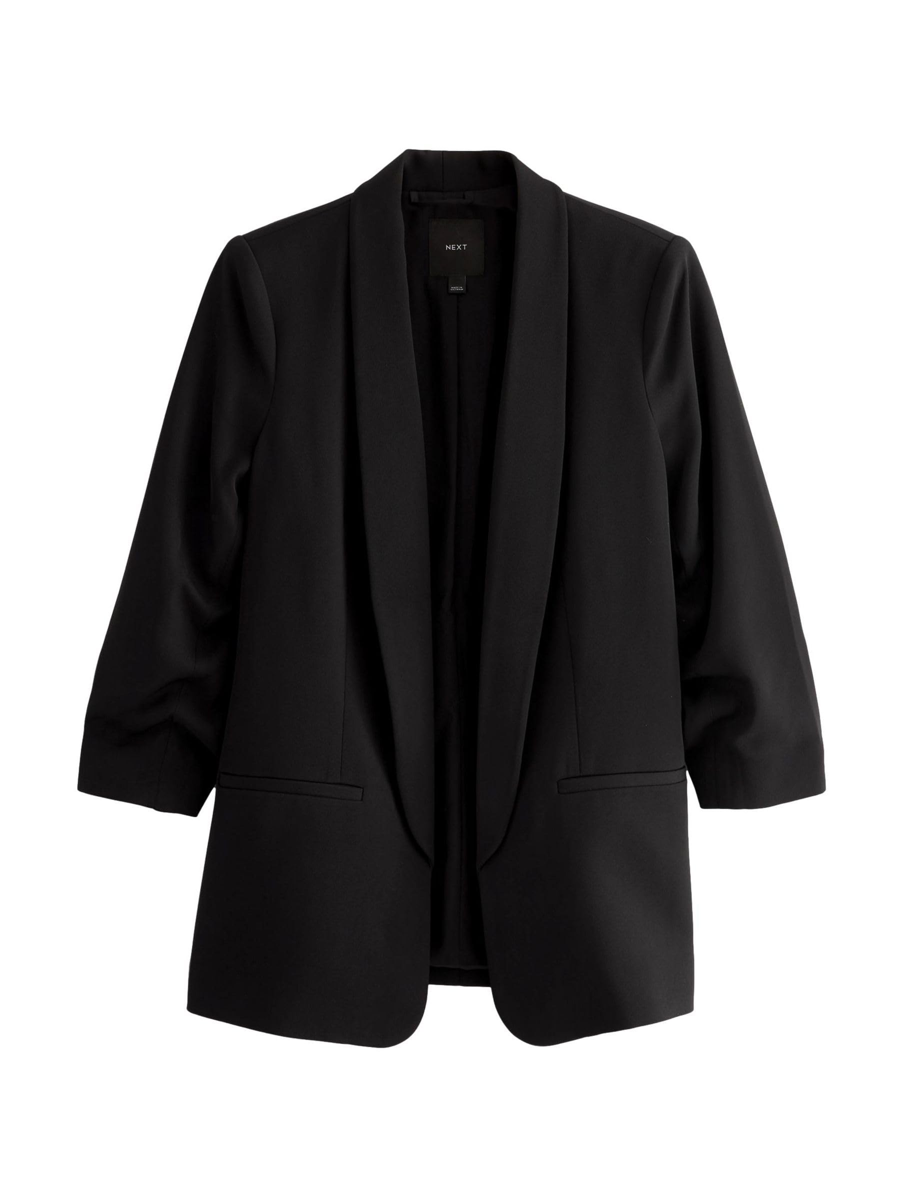 NEXT Blazer femme Décontracté à manches froncées, noir, taille 48