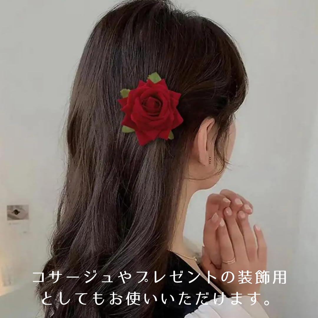 Amazon.co.jp: Copeflap 薔薇 ヘアピン バラ ヘアクリップ ローズ ヘア