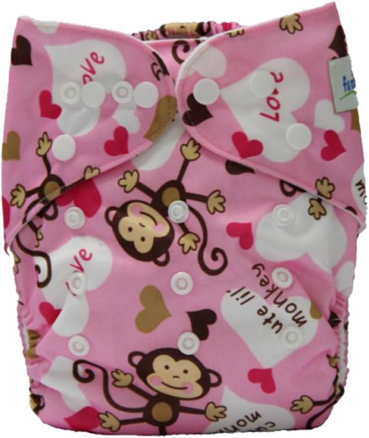 ThreadNanny Reusable Baby Cloth Diapers Washable with Adjustable Snaps Girls 4 pcs Set