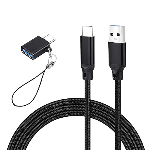 USB C Cable Replacement for Focusrite Scarlett Solo(3rd Gen), Scarlett 2i2(3rd Gen) Audio Interface, with USB C Male to USB Female Adapter, Nylon Braided, 6.6 ft - Braided