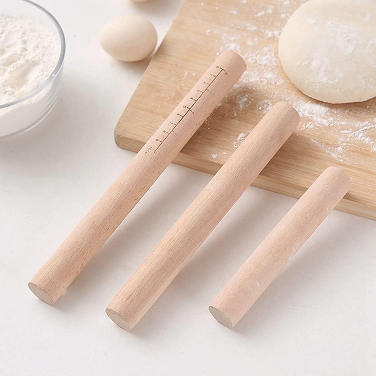 ACiyD Rodillo para Hornear Cocina Rodillo de Madera Rodillo de Masa de Cocina Herramientas para Hornear Accesorios Manualidades Hornear Fondant Herramienta de decoración de Pasteles Rolling