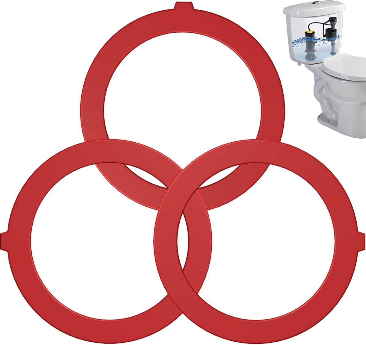 Flush Valve Seal for Kohler, 3 Pack Upgraded Silicone Material Canister Flush Valve Toilet Gasket Replacement Parts for K-GP1059291, Easy to Install and Uninstall