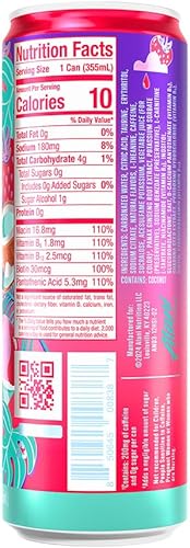 Miniatura 93 de Alani Nu WATERMELON WAVE, bebidas energéticas bajas en calorías, sin azúcar, 200 mg de cafeína, biotina, vitaminas B, cero azúcar, 10 calorías
