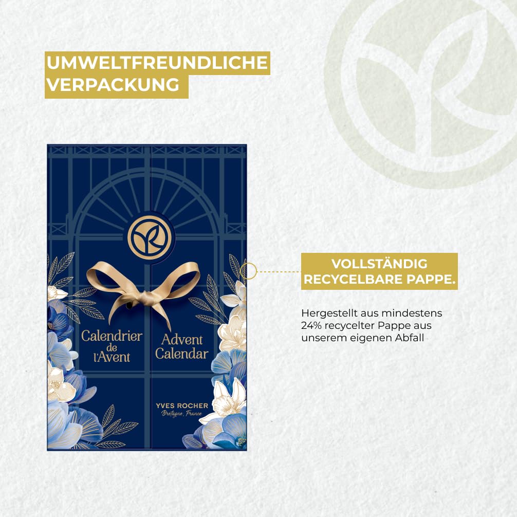 Yves Rocher Adventskalender Kosmetik Beauty 24 Überraschungen Gesichtspflege Make-Up Körperpflege Haarpflege Parfüm