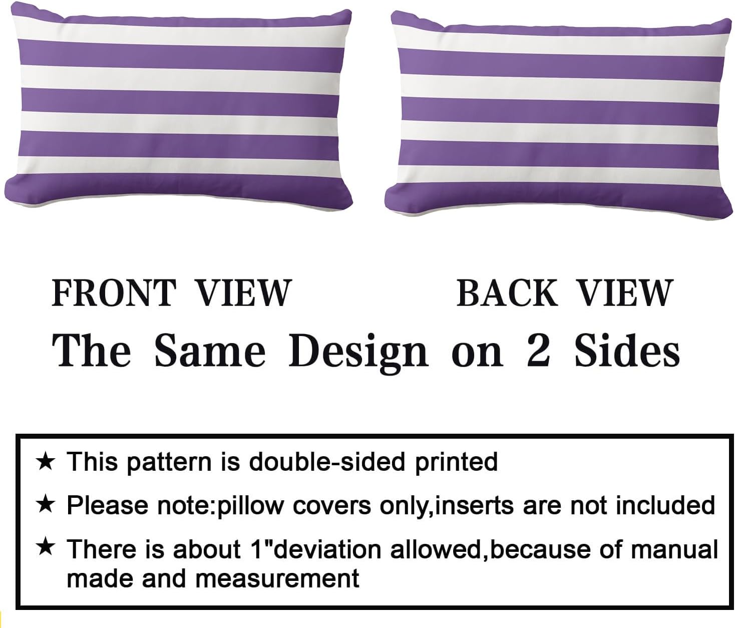 Classic Stripes Purple and White Throw Pillow Covers Modern Geometric Farmhouse Decorative Pillow Case Cover (20x30 inch,50 x 80cm)