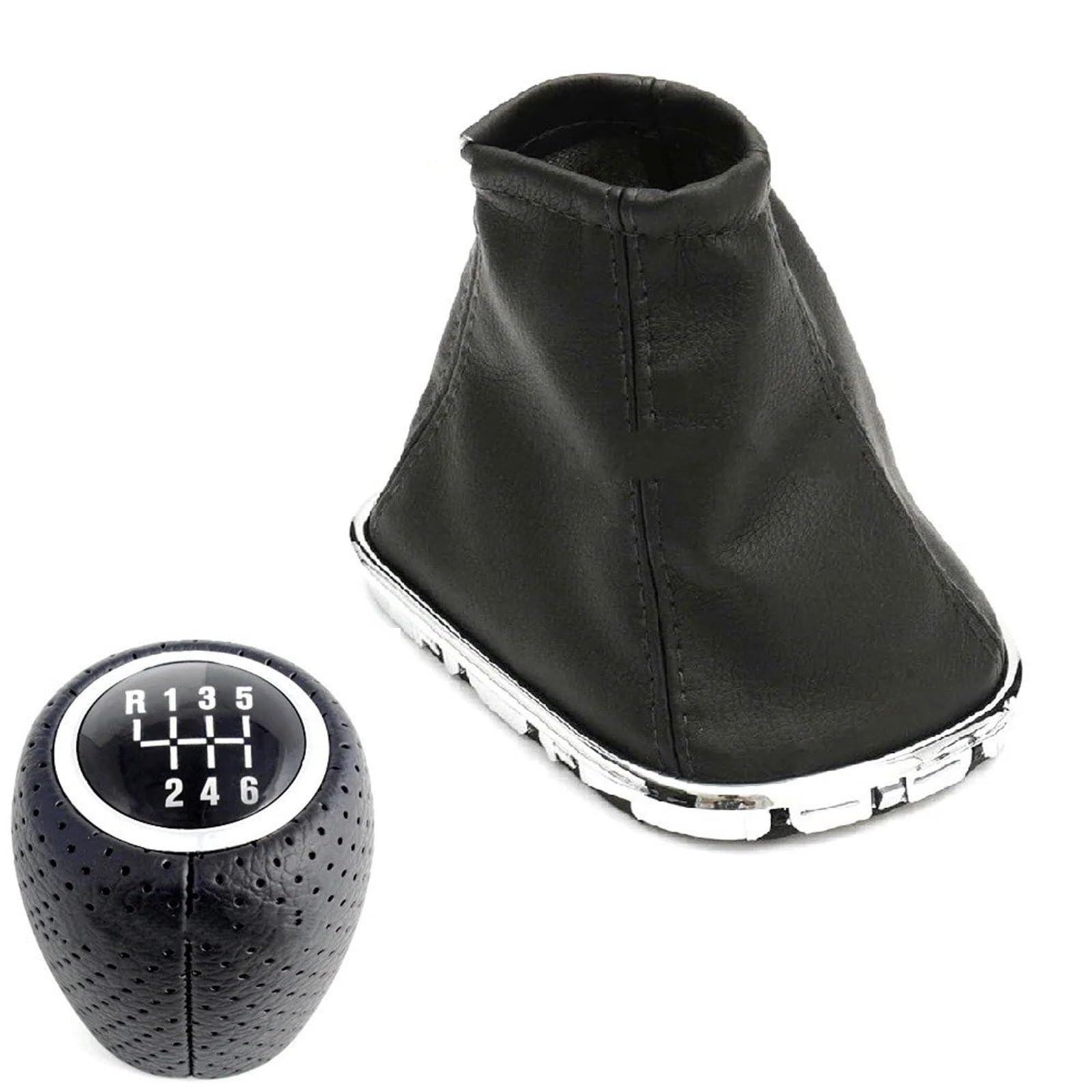 DWTNMEX Gear Shift Knob for Chevrolet for Cruze 2008-2012 MT Car 5/6 Speed Manual Gear Stick Shift Knob with PU Leather Boot(6 Speed Knob Boot)