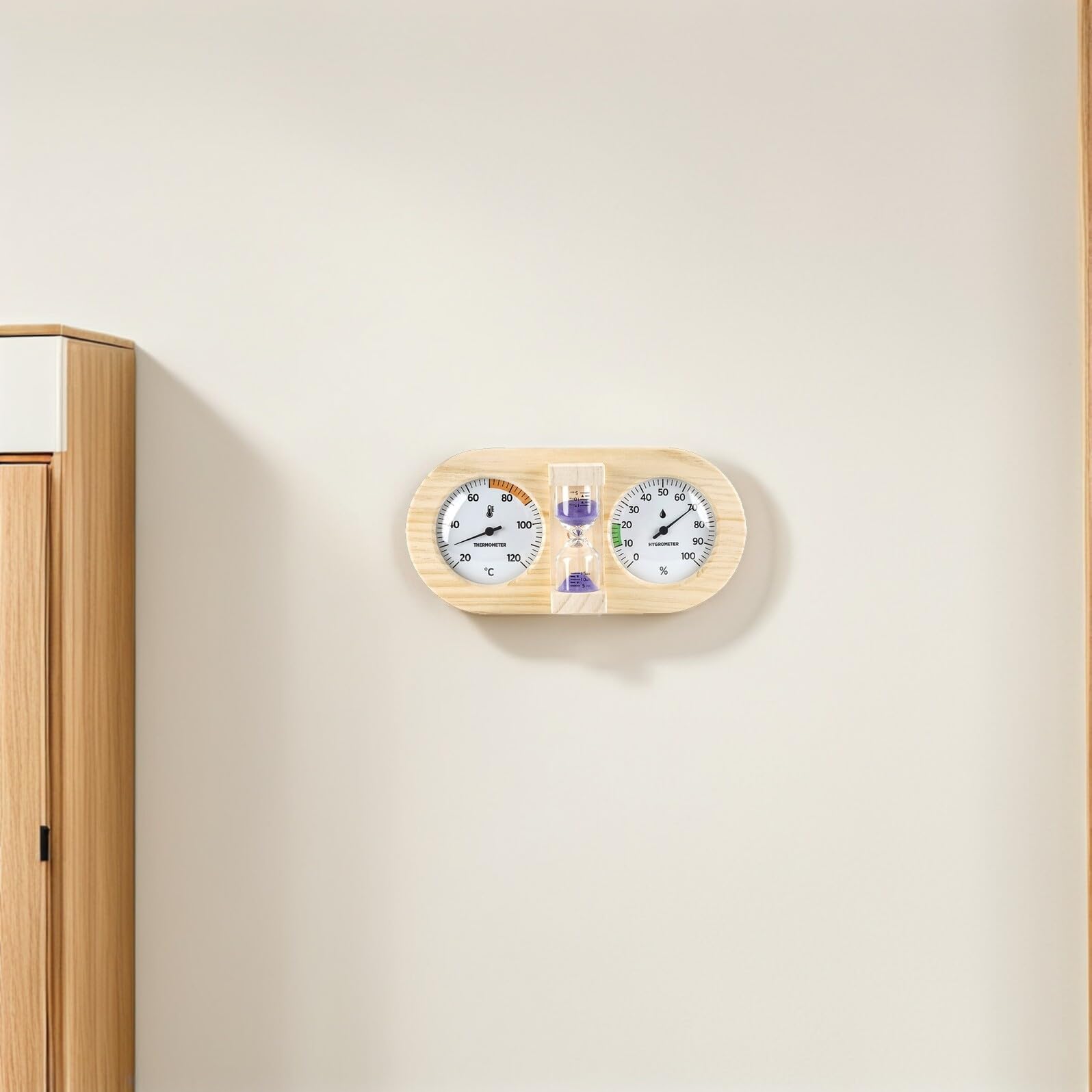 Timer Sauny Sauna Termometru Hygrometr Termometru Dla Sauny Zegar Odliczania 15 -minutowy Czas Szklarnia Dokładny Termometr Temperatury Purple