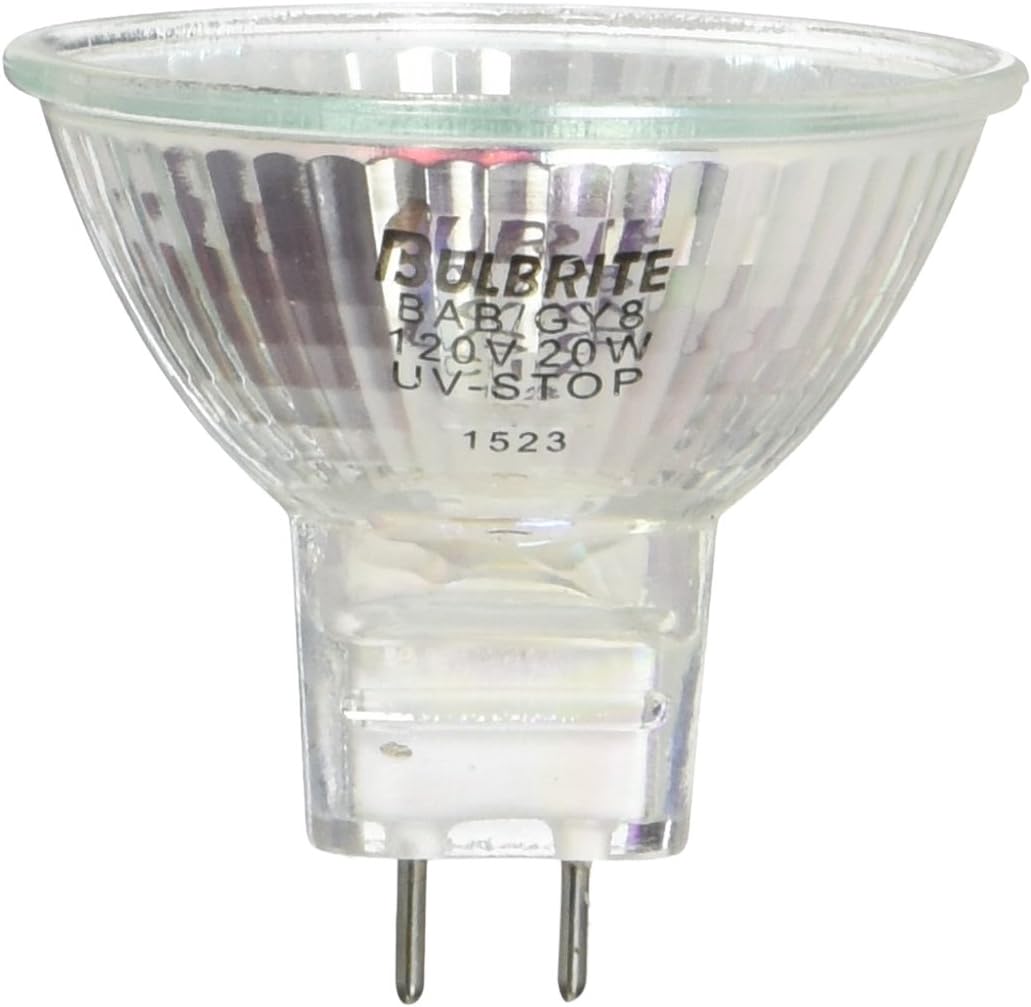 Bulbrite BAB/GY8 20-Watt 120-Volt Halogen MR16 Lensed GY8 Base, Flood