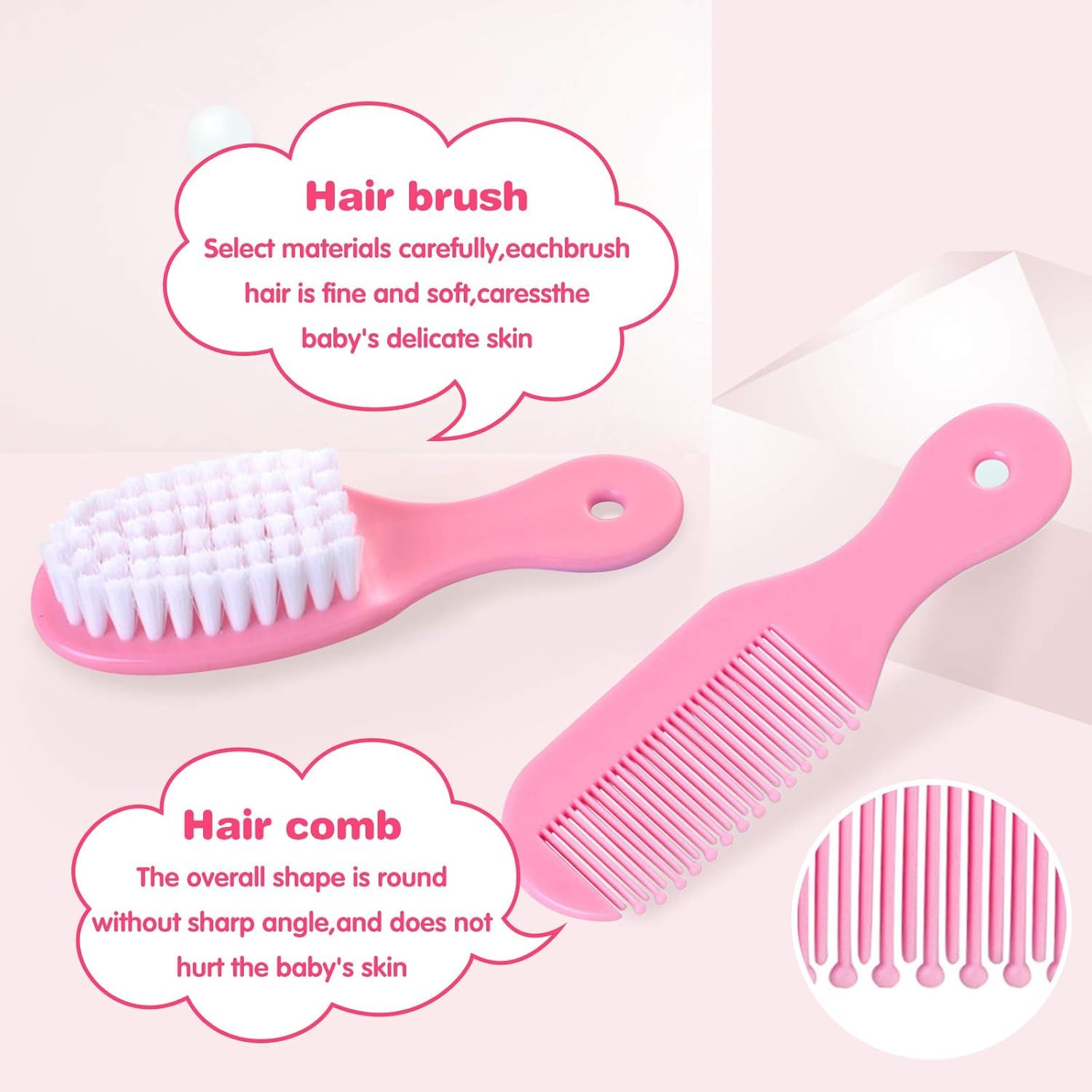 Trousse de Soin Bébé, HyAdierTech 13 Bébé Naissance Set, Kit de Soin Bébé, soins bébé Infirmière nouveau-né Bébé Clou Cheveux Soins de santé Des gamins Thermomètre Toilettage Brosse Trousse (pink)