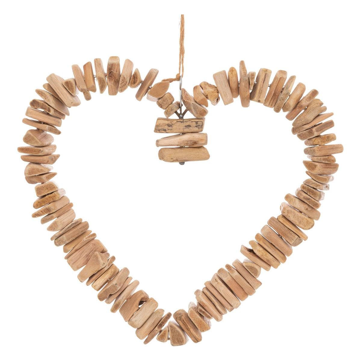 Atmosphera - Déco Murale Coeur - métal et hêtre - H35 cm