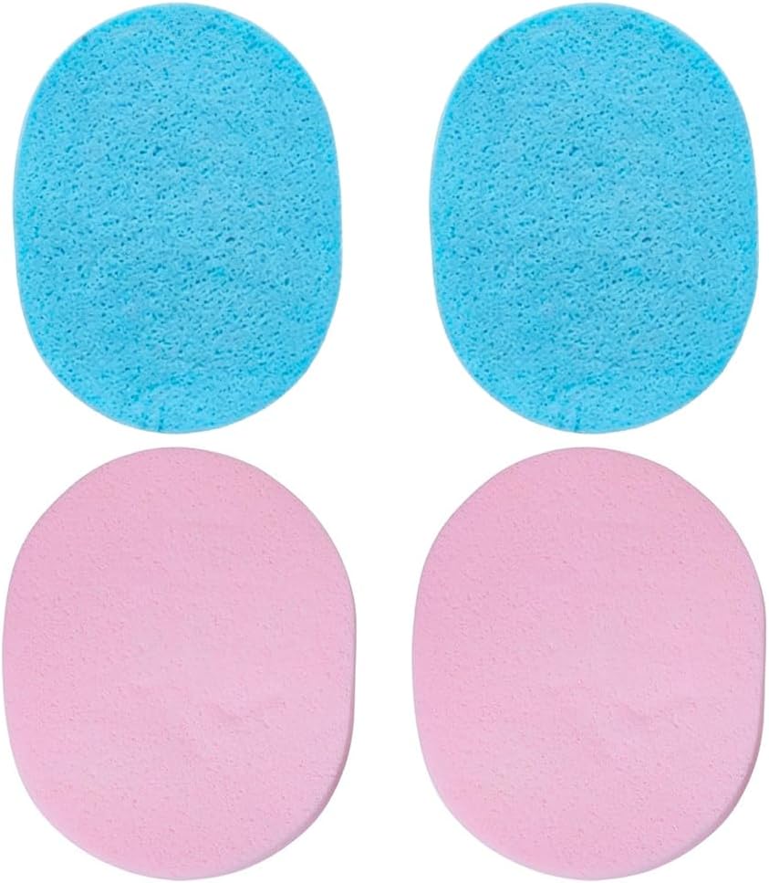 GLOBLELAND 4Pcs Stamp Cleaning Sponge Multi-Purpose Stamp Scrubber Ink Pad Cleaner Applicable to Stamp Rubber Stamps Acrylic Blocks Work Surface Pink Blue