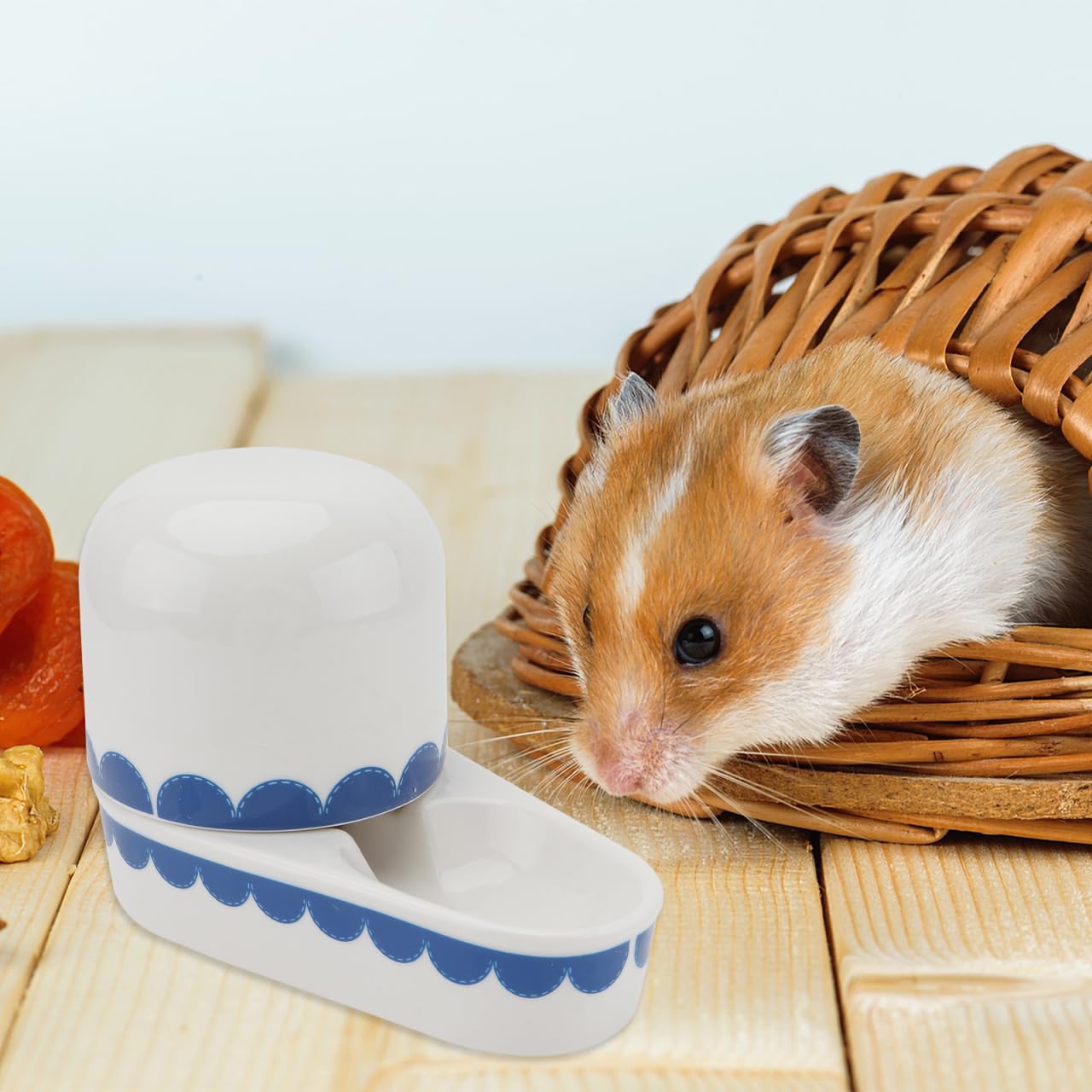 Housoutil Kaninchen Wasserspender Auslaufsicher Keramik Trinkschale Haustierzubehör Für Kleintiere Hamster Igel Hase 6.89X4.92X3.54 Zoll Geruchsneutral
