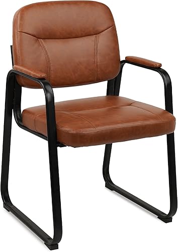 CLATINA Silla de recepción con reposabrazos acolchado de cuero regenerado, silla de invitados de estilo moderno para oficina, reuniones, sala de disponible en Yaxa Guatemala