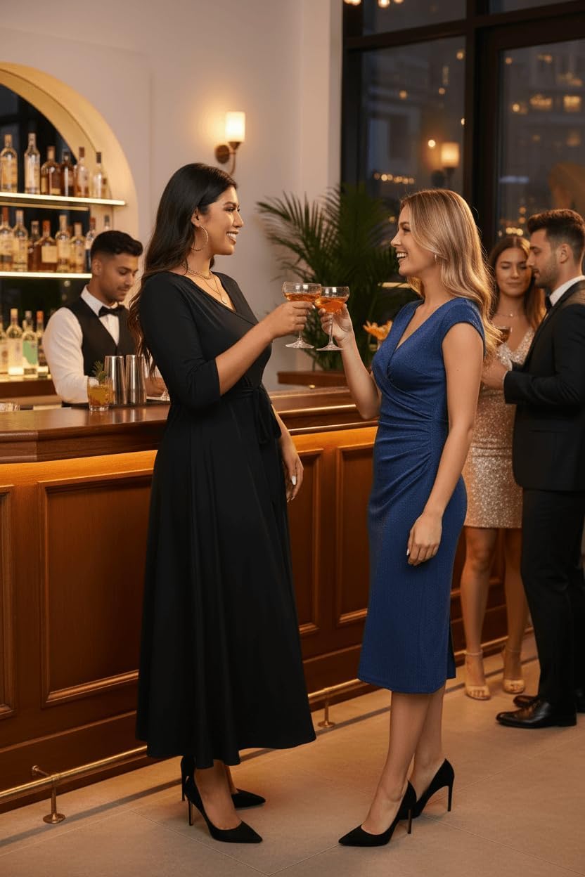 Runwind Plus Size Dress for Women - 3/4 Sleeve V Neck Maxi Dresses for Women (XL-6XL) - Image 3