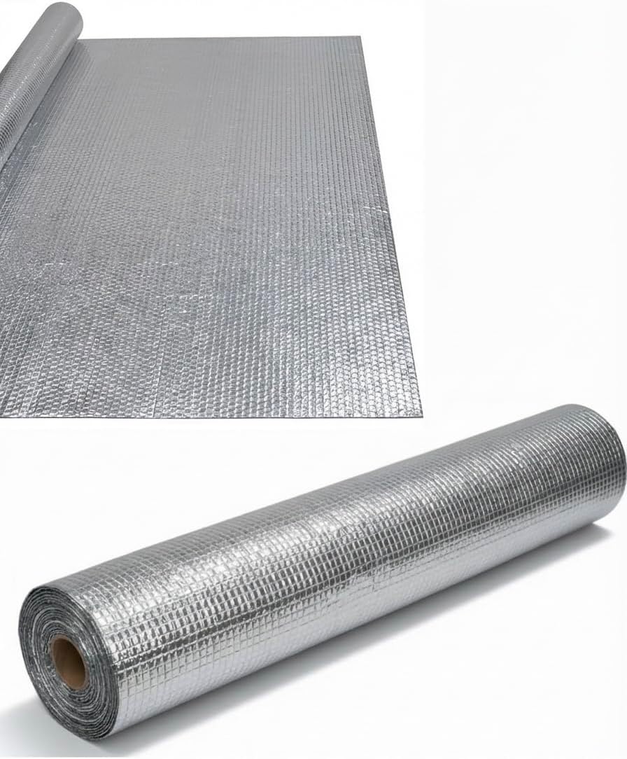 ABS PowerFoil Aluminium Foil Vapour Barrier Membrane 1m x 50m (50sqm) – Reflective Insulation Roll for Roof, Wall & Floor – Moisture & Heat Resistant – CE Approved Thermal Insulation