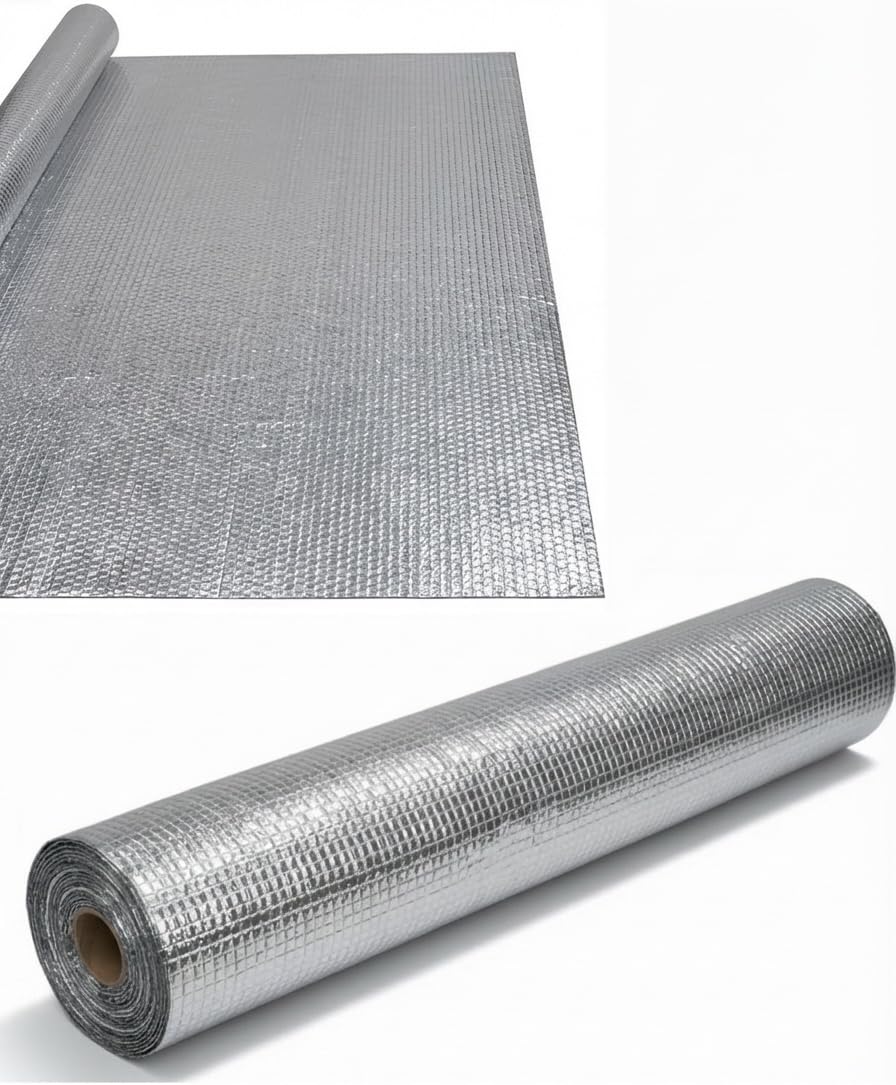 ABS (75sqm) Foil Vapour Barrier VCL Membrane 1.5m x 50m – Aluminium Reflective Insulation Roll for Roof, Wall & Floor – Moisture & Heat Resistant – CE Approved Thermal Insulation