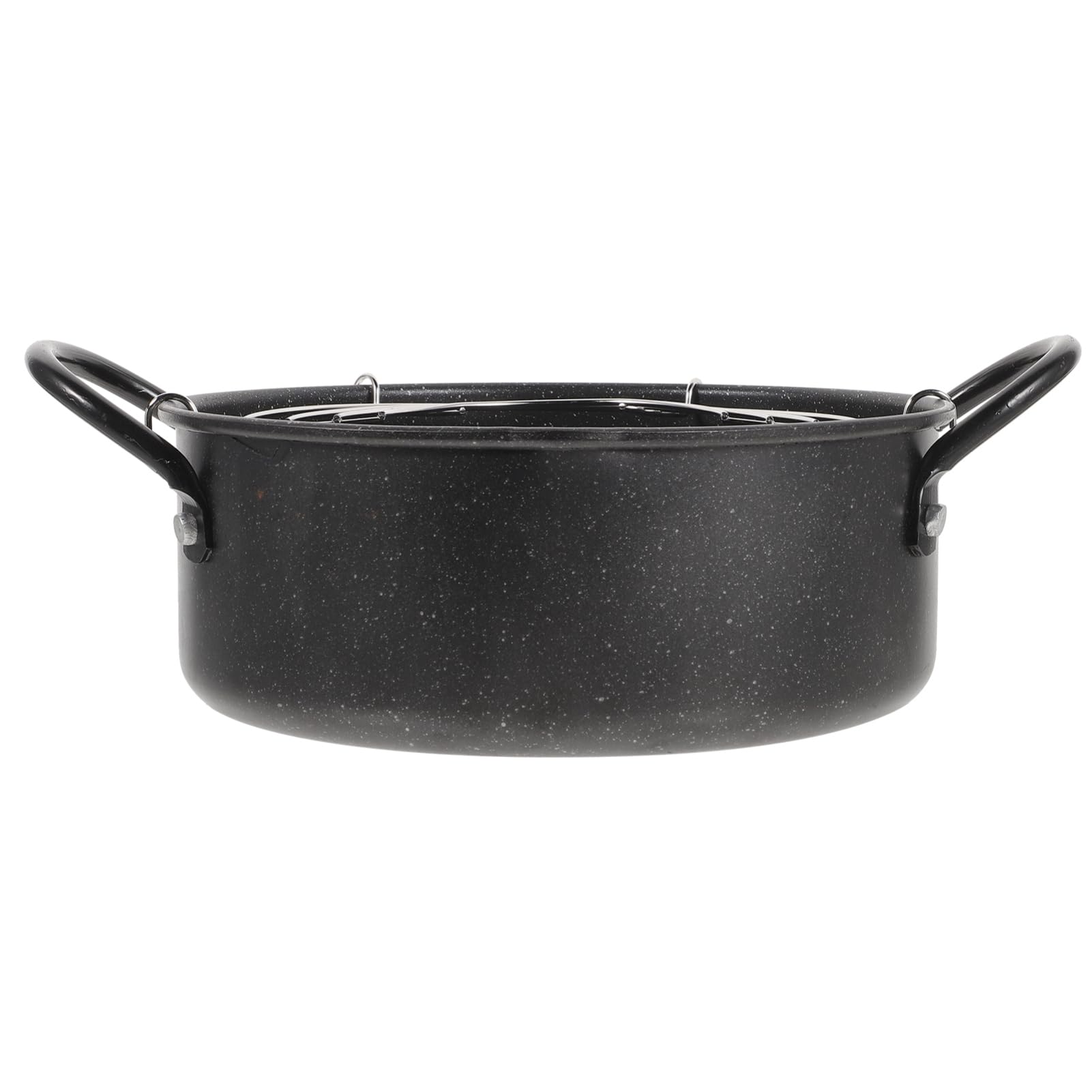 NAMOARLY Mini Deep Fryer Stove Top Large Frying Pan Non-stick Tempura Frying Pot Oil Drainer Rack for Family