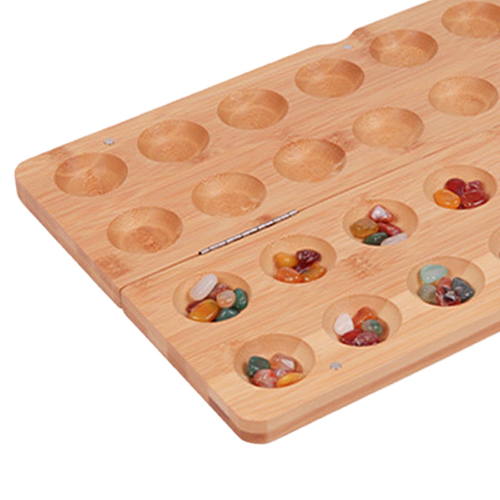 Amagogo Mancala-Brettspiel, antikes Strategiespiel, Reisen, Kinder und Erwachsene, Partygeschenke für 2 Spieler ab 8 Jahren, 65 farbige