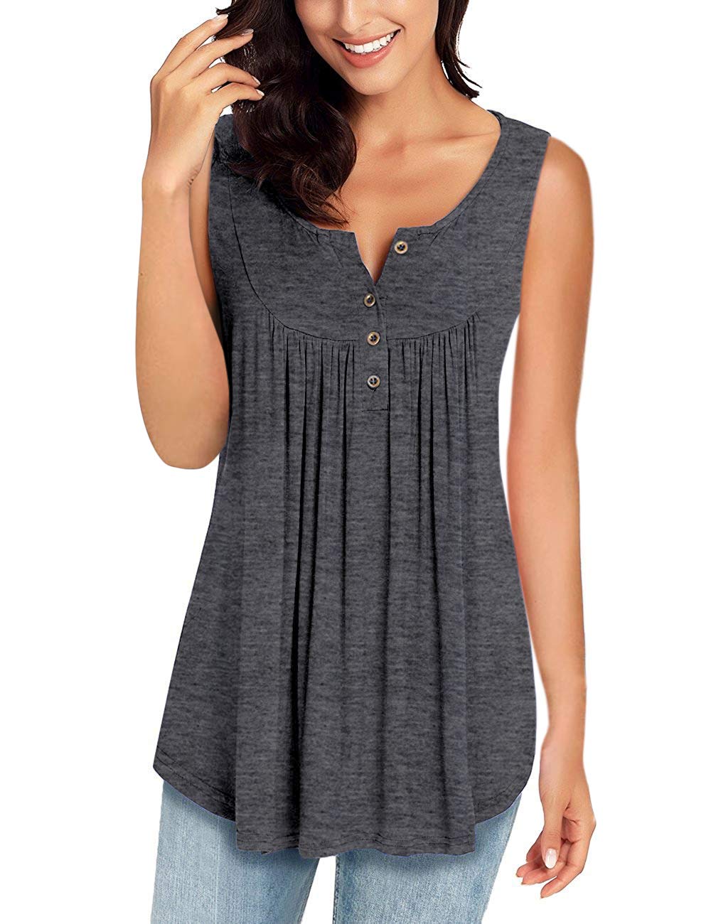 MIROL Womens Summer Sleeveless V Neck 