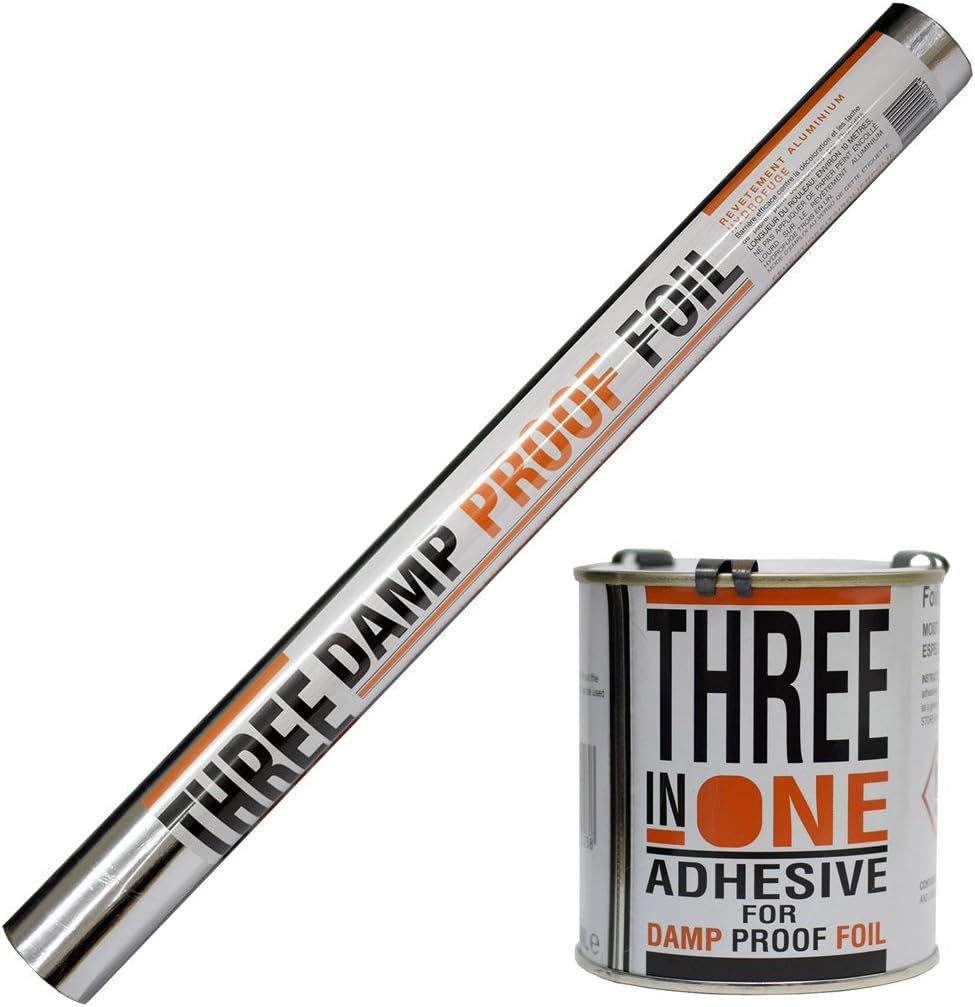 Anderton Damp Proof Foil Lining Paper 10 Metres Plus 500ml Adhesive